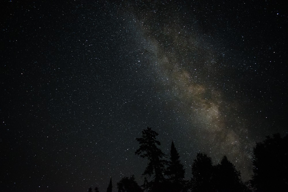 The milky way stretched across the night sky